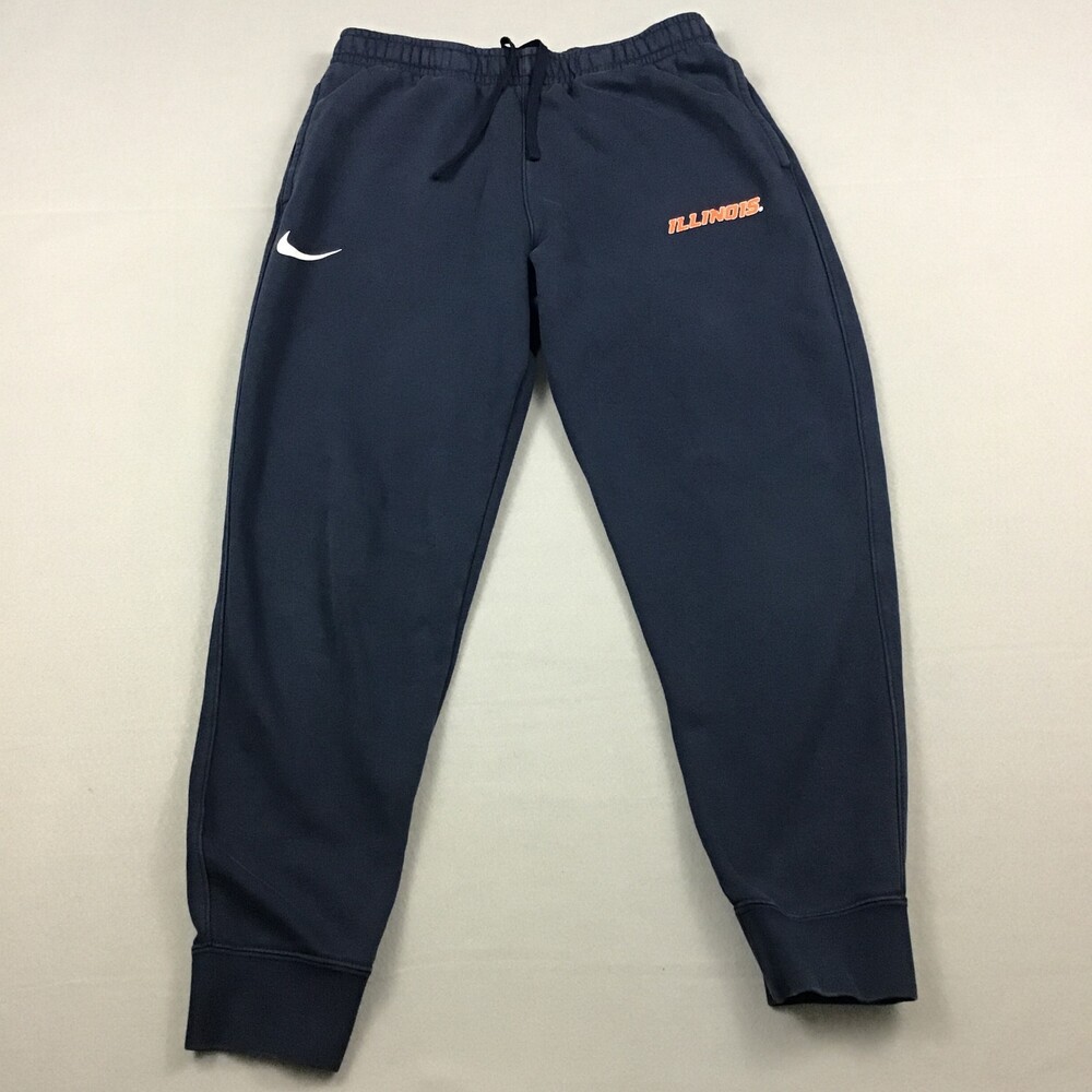 Illinois Fighting Illini Pants Men Large Blue Nike Sweatpants Basketball NCAA L